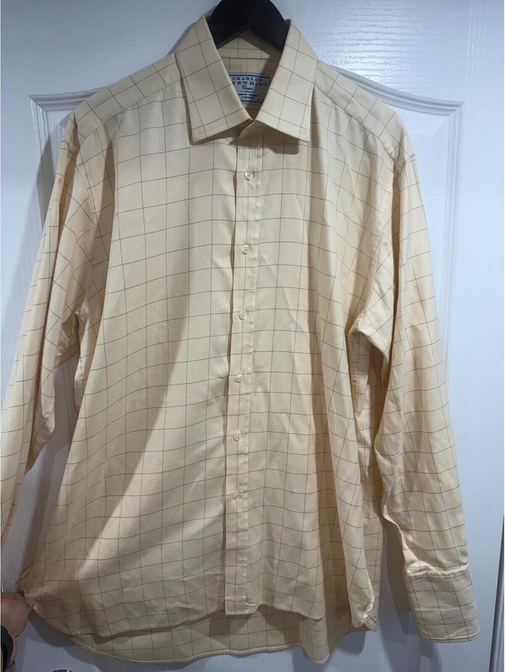 Charles Tyrwhitt Classic Dress Shirt 16.5/36 Peach Convertible Cuff